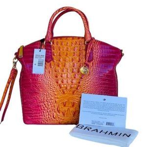 RARE NWT Brahmin Duxbury LG PASSION FRUIT SATCHEL